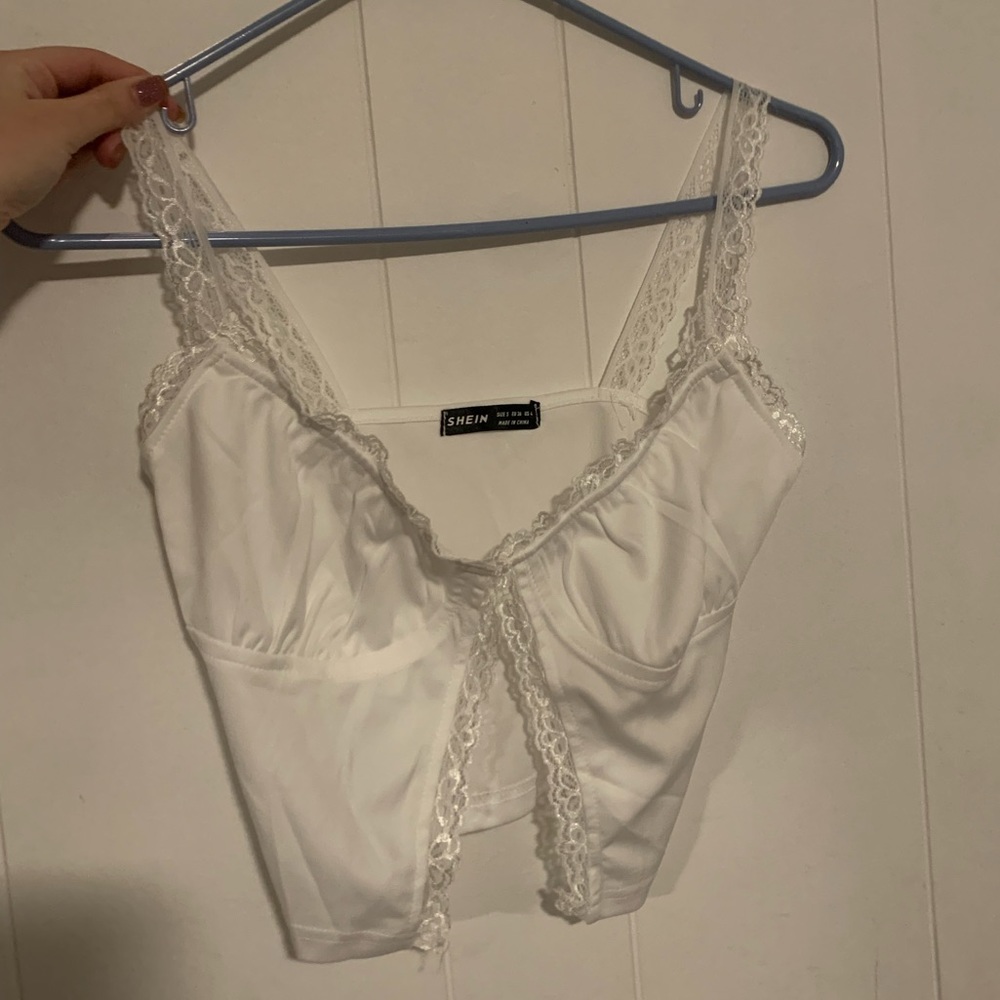 White shein lace tank top